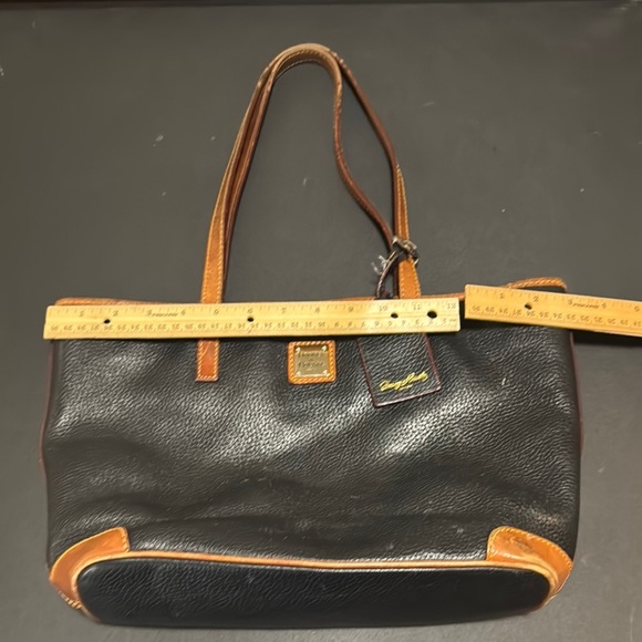 Dooney & Bourke Black and Tan Leather Tote - Picture 2 of 6